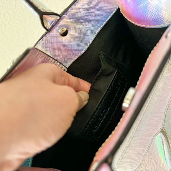 Rebecca Minkoff ✨Iridescent✨ Canvas Leather Tote w/ Shoulder Trap - Picture 9 of 10